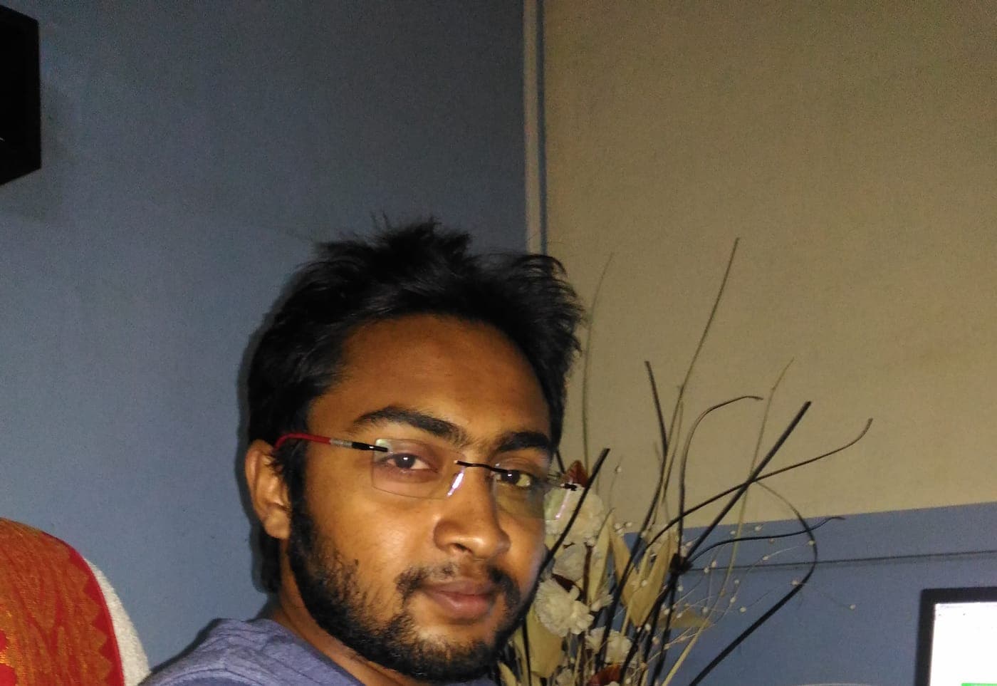 Paritosh Bag at his computer in the early days of Techimpace